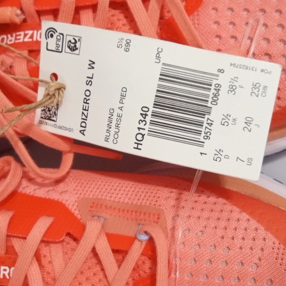 ADIZERO CORAL FUSION ORANGE PEACH WHITE CROSS TRAINER RUNNING SHOES SIZE 7 NWT - Picture 7 of 9
